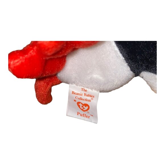 Ty Beanie Baby Puffin Puffer Plush Toy - Black/White/Red - 1997 Collectible W/ T - Picture 8 of 9